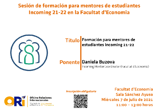 Sessió de Formació per a mentors d'estudiants Incoming 21-22 Facultat d'Economia